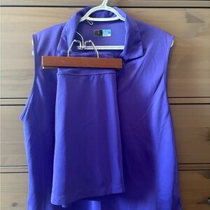 Purple Sleeveless Golf Top with Matching Skort